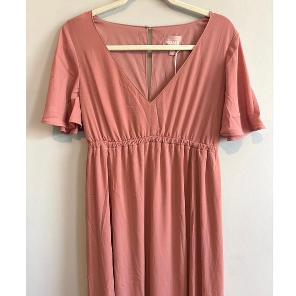 NWT Show Me Your MuMu Emily Empire Maxi Dress On Rustic Mauve Size Medium - Picture 4 of 8